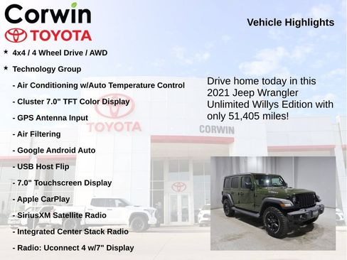 Used 2021 Jeep Wrangler Unlimited Sport AWD/4WD image 7