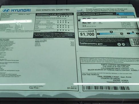 New 2026 Hyundai Sonata SEL FWD image 32
