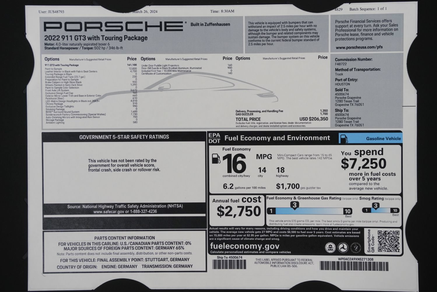 Used 2022 Porsche 911 GT3 RWD image 4