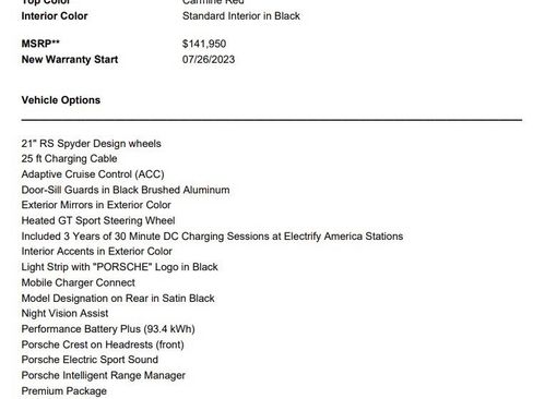Used 2023 Porsche Taycan 4S w/ Premium Package image 2
