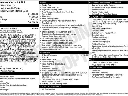 Used 2012 Chevrolet Cruze LS w/ Connectivity Package image 15