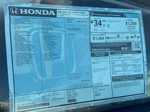 New 2026 Honda Civic Sport image 31