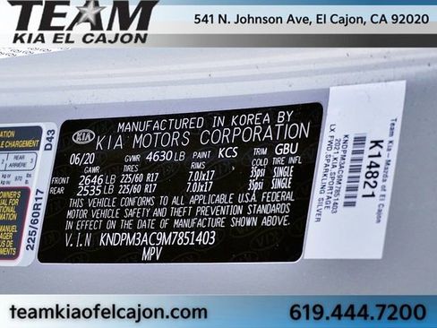 Certified 2021 Kia Sportage LX FWD image 31