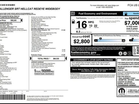 Used 2019 Dodge Challenger SRT Hellcat Redeye image 2