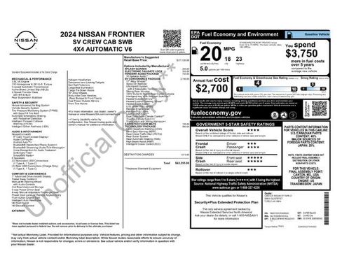 Used 2024 Nissan Frontier SV w/ SV Convenience Package AWD/4WD image 2