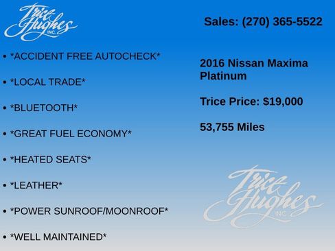 Used 2016 Nissan Maxima Platinum FWD image 7
