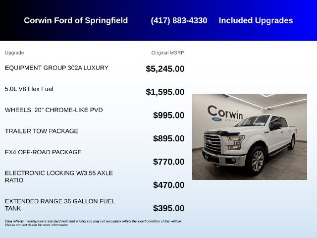Used 2016 Ford F150 XLT w/ Equipment Group 302A Luxury AWD/4WD image 5