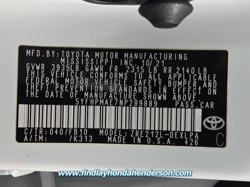 Used 2022 Toyota Corolla LE w/ LE Premium Package FWD image 14