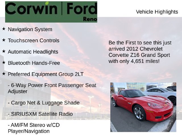 Used 2012 Chevrolet Corvette Grand Sport w/ 2LT Preferred Equipment Group RWD image 4