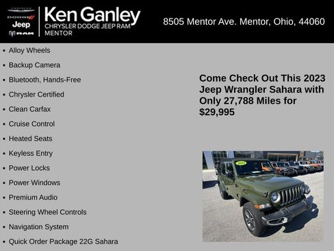 Used 2023 Jeep Wrangler Unlimited Sahara w/ Cold Weather Group AWD/4WD image 5