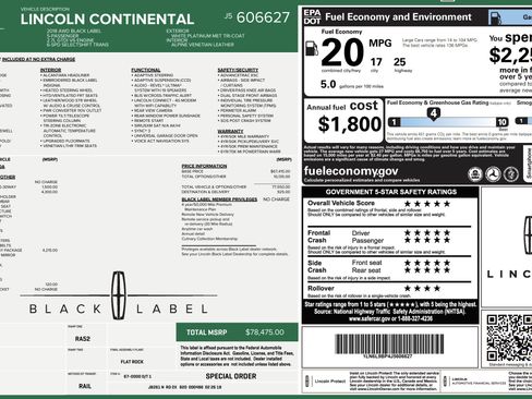 Used 2018 Lincoln Continental Black Label w/ Rear-seat Package image 3