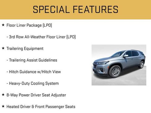 Used 2023 Chevrolet Traverse LT w/ LPO, Floor Liner Package AWD/4WD image 12