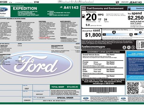 Used 2018 Ford Expedition Limited w/ Equipment Group 302A image 2