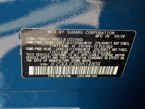 Certified 2024 Subaru Forester Wilderness AWD/4WD image 28