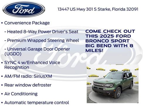 New 2025 Ford Bronco Sport Big Bend w/ Convenience Package image 15