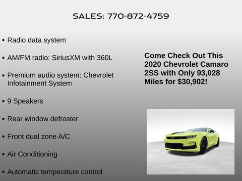 Used 2020 Chevrolet Camaro SS image 20