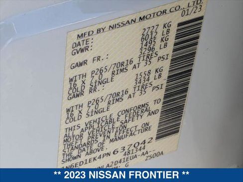 Used 2023 Nissan Frontier S w/ Technology Package AWD/4WD image 24