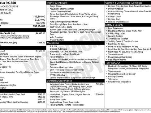 Used 2016 Lexus RX 350 AWD w/ Premium Package image 3