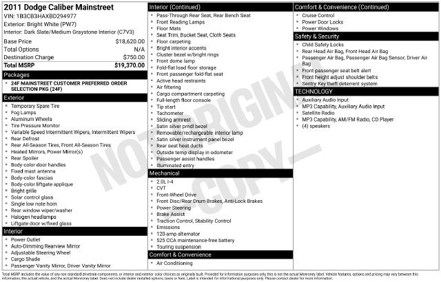 Used 2011 Dodge Caliber Mainstreet FWD image 7