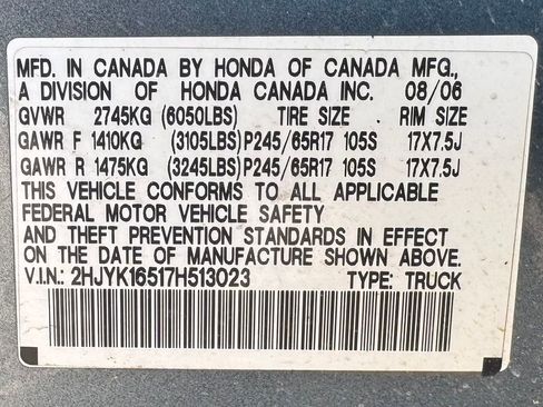 Used 2007 Honda Ridgeline RTL image 12
