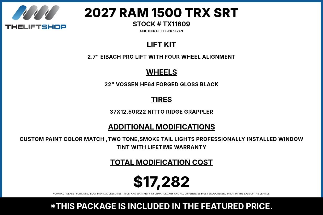 Used 2027 RAM 1500 TRX SRT AWD/4WD image 2