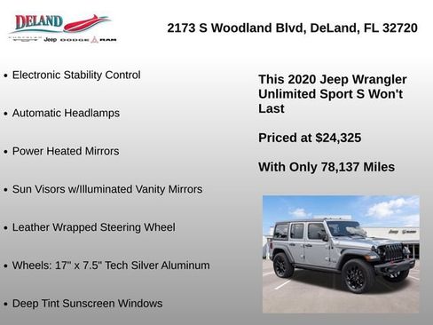 Used 2020 Jeep Wrangler Unlimited Sport S AWD/4WD image 18