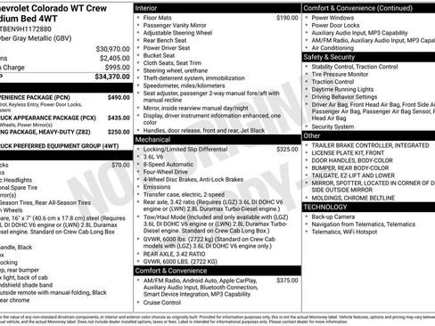 Used 2017 Chevrolet Colorado W/T w/ WT Convenience Package AWD/4WD image 11