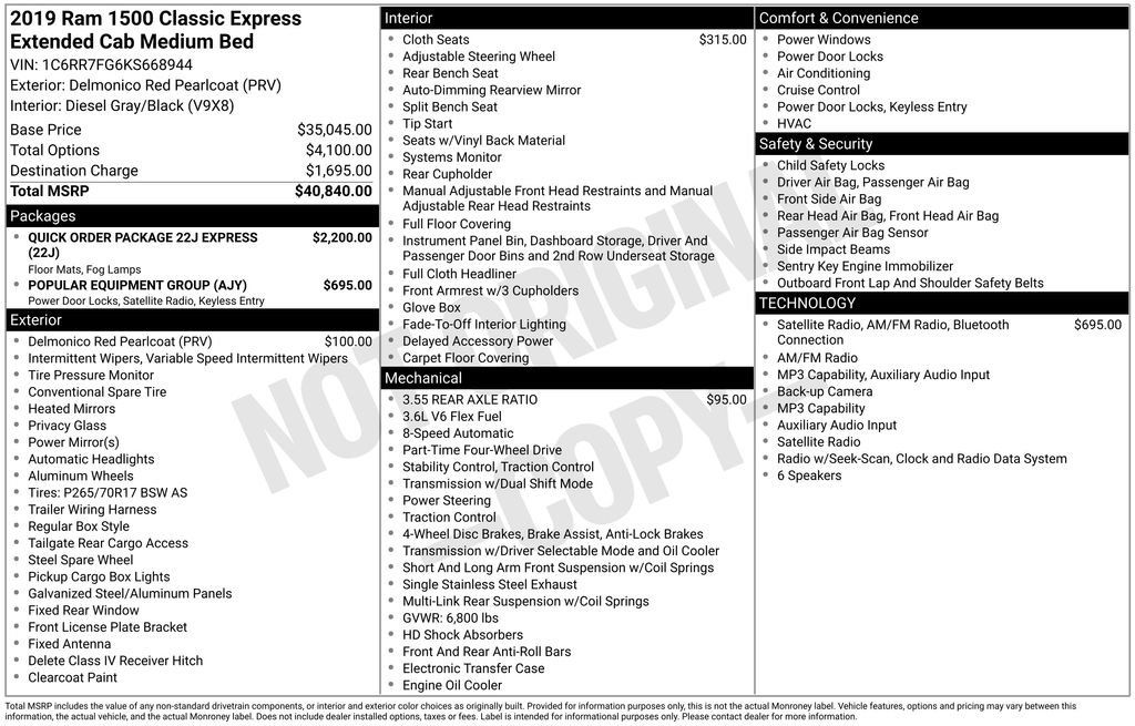 Used 2019 RAM 1500 Express AWD/4WD image 2
