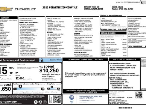 Used 2023 Chevrolet Corvette Z06 w/ Battery Protection Package RWD image 22