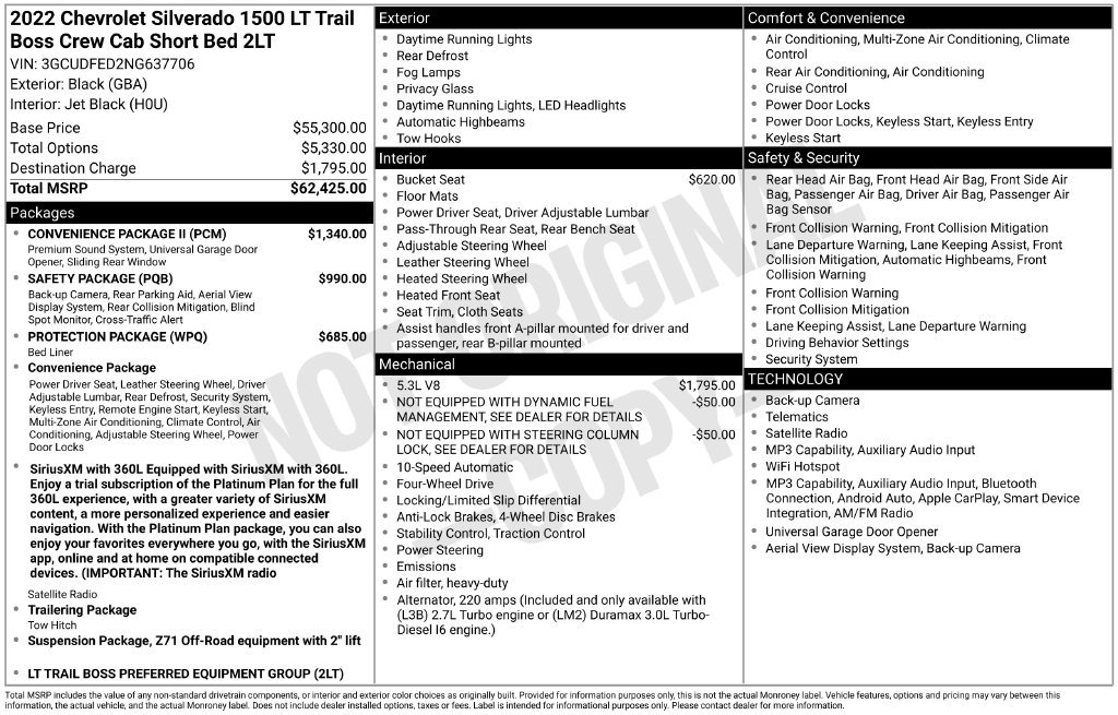 Certified 2022 Chevrolet Silverado 1500 LT Trail Boss w/ Convenience Package II AWD/4WD image 4