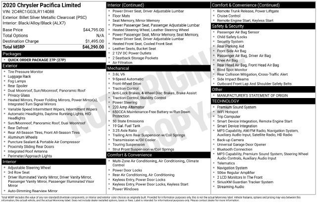 Used 2020 Chrysler Pacifica Limited FWD image 33