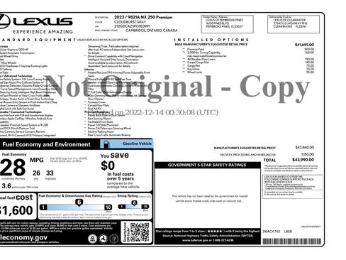 Used 2023 Lexus NX 250 FWD w/ Towing Package (2000 Lbs) image 56