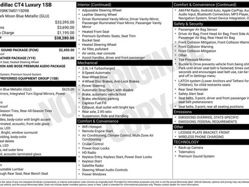 Certified 2021 Cadillac CT4 Luxury w/ Sun And Sound Package image 38