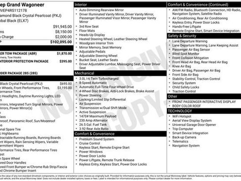 New 2024 Jeep Grand Wagoneer Series I w/ HD Trailer Tow Package AWD/4WD image 41