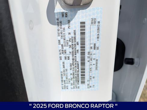 New 2025 Ford Bronco Raptor AWD/4WD image 34
