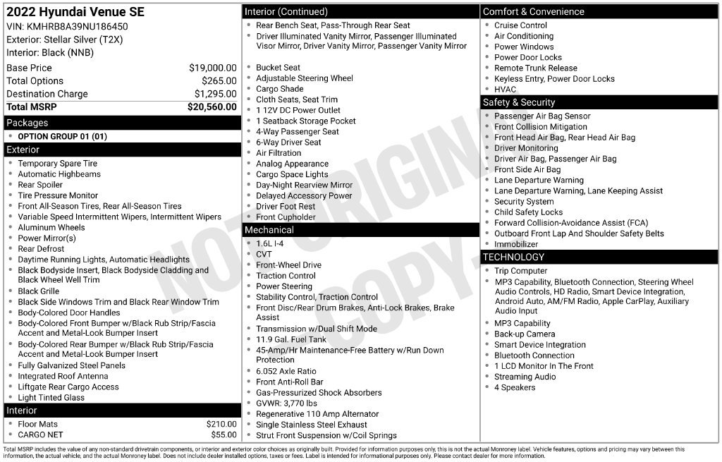 Used 2022 Hyundai Venue SE FWD image 17