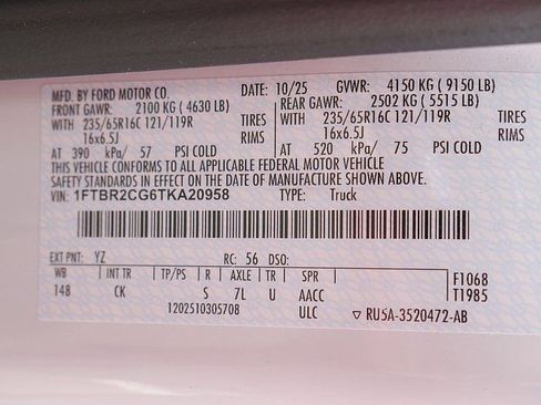 New 2026 Ford Transit 250 148 Medium Roof Extended AWD w/ Load Area Protection Package image 35
