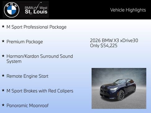 Certified 2026 BMW X3 xDrive30 w/ Premium Package image 16