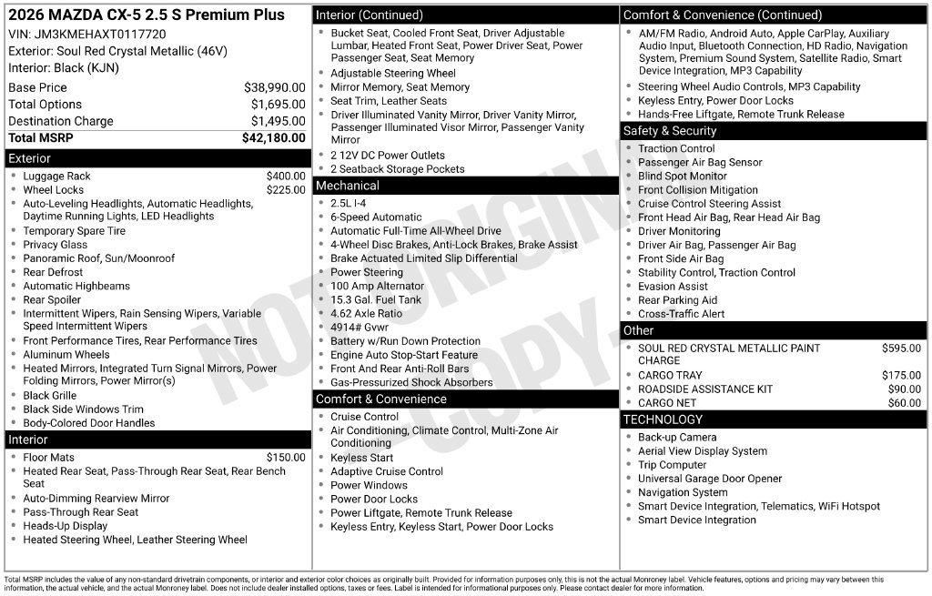 New 2026 MAZDA CX-5 2.5 S w/ Premium Plus Package AWD/4WD image 7