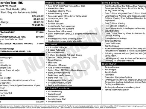 Used 2025 Chevrolet Trax RS w/ Sunroof Package FWD image 6