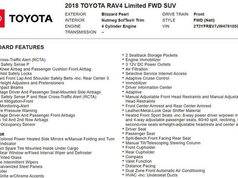 Used 2018 Toyota RAV4 Limited FWD image 17