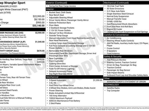 Used 2015 Jeep Wrangler Sport w/ Quick Order Package 24S image 26