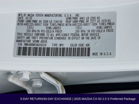 Used 2025 MAZDA CX-50 AWD 2.5 S w/ Cargo Package image 36