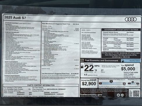 New 2025 Audi S7 Prestige image 21