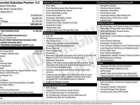 Used 2026 Chevrolet Suburban Premier w/ Sun And Tow Package RWD image 40