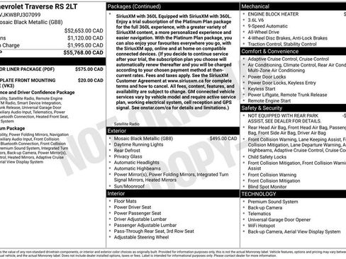 Used 2023 Chevrolet Traverse RS w/ LPO, Floor Liner Package AWD/4WD image 26