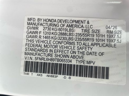 New 2026 Honda Odyssey Touring image 35