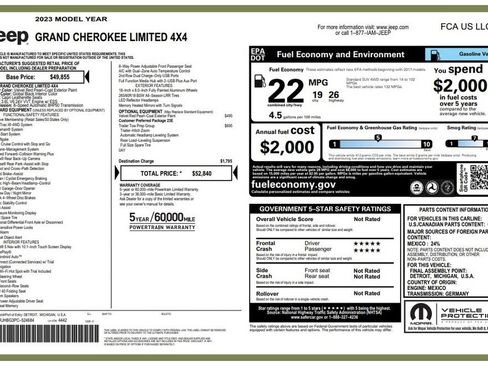 Certified 2023 Jeep Grand Cherokee Limited w/ Trailer Tow Prep Group (B) AWD/4WD image 3