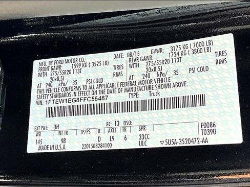 Used 2015 Ford F150 Platinum w/ Equipment Group 701A Luxury image 32