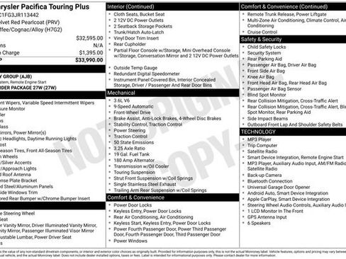 Used 2018 Chrysler Pacifica Touring Plus FWD image 3
